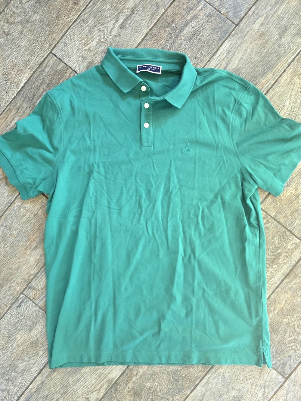 Charles Tyrwhitt  Men’s Green Cotton Polo Shirt Large
